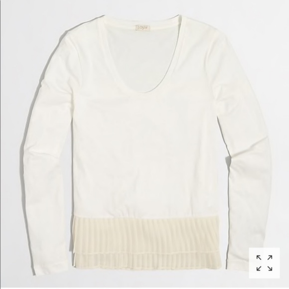 J. Crew pleated peplum long sleeve tee